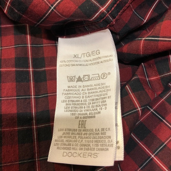 Dockers Men’s Plaid button down long sleeve shirt XL - Picture 8 of 11